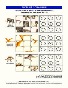 Picture Scramble Lesson Plan Picture Scramble Lesson Plan
