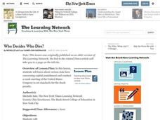 Who Decides Who Dies? Lesson Plan Who Decides Who Dies? Lesson Plan