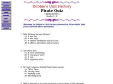 Pirate Quiz Worksheet Pirate Quiz Worksheet