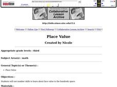 Place Value Lesson Plan Place Value Lesson Plan