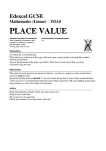 Place Value Worksheet Place Value Worksheet