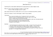 Place Value Activity Worksheet Place Value Activity Worksheet