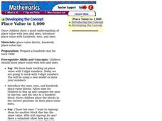 Place Value to 1,000 Lesson Plan Place Value to 1,000 Lesson Plan