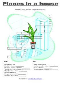Places in a House Worksheet Places in a House Worksheet