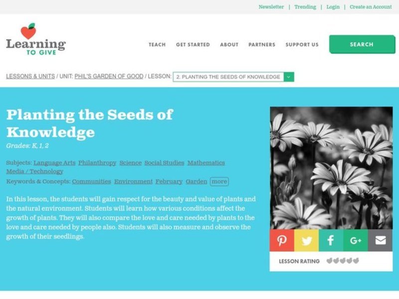 Planting the Seeds of Knowledge Lesson Plan Planting the Seeds of Knowledge Lesson Plan