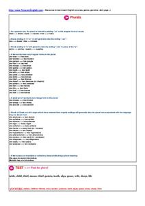 Plurals Worksheet Plurals Worksheet