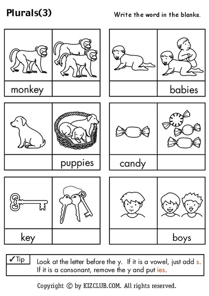 Plurals Worksheet Plurals Worksheet