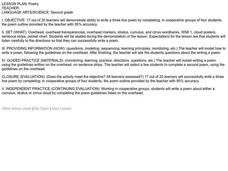 Poetry Lesson Plan Poetry Lesson Plan