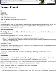 Making Marsh Connections Lesson Plan Making Marsh Connections Lesson Plan