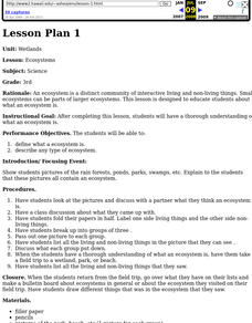 Wetlands Lesson Plan Wetlands Lesson Plan
