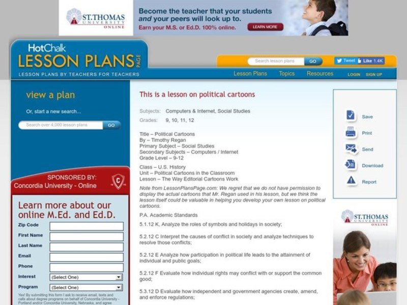 Political Cartoons Lesson Plan Political Cartoons Lesson Plan