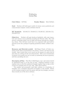 Polyhedra Lesson Plan Polyhedra Lesson Plan
