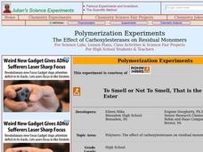 Polymerization Experiments Lesson Plan Polymerization Experiments Lesson Plan