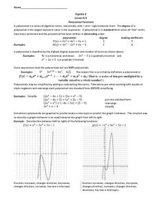 Polynomial Functions Worksheet Polynomial Functions Worksheet