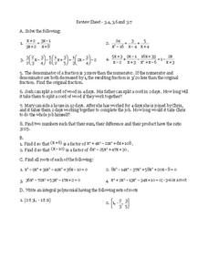 Polynomials Worksheet Polynomials Worksheet