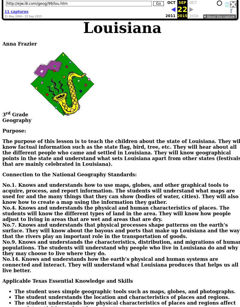 Louisiana Lesson Plan Louisiana Lesson Plan