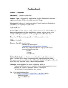 Population Density Lesson Plan Population Density Lesson Plan