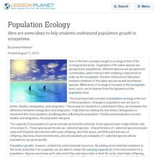 Population Ecology Lesson Planet Article Population Ecology Lesson Planet Article