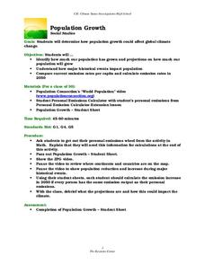 Population Growth Lesson Plan Population Growth Lesson Plan