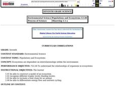 Populations and Ecosystems Lesson Plan Populations and Ecosystems Lesson Plan