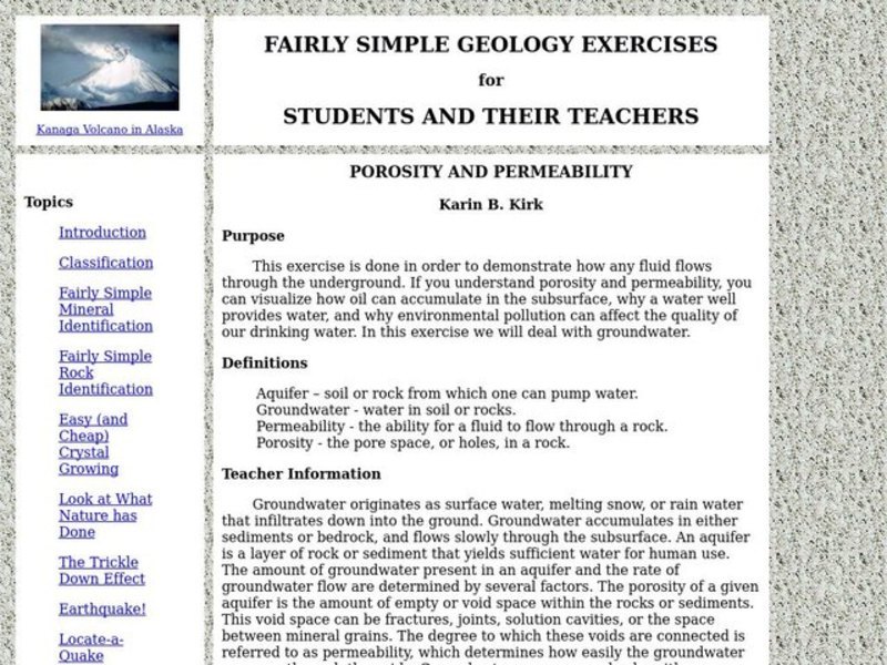 Porosity And Permeability Lesson Plan Porosity And Permeability Lesson Plan
