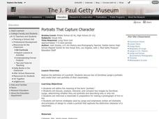 Portraits That Capture Character Lesson Plan Portraits That Capture Character Lesson Plan