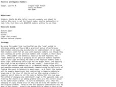 Positive and Negative Numbers Lesson Plan Positive and Negative Numbers Lesson Plan