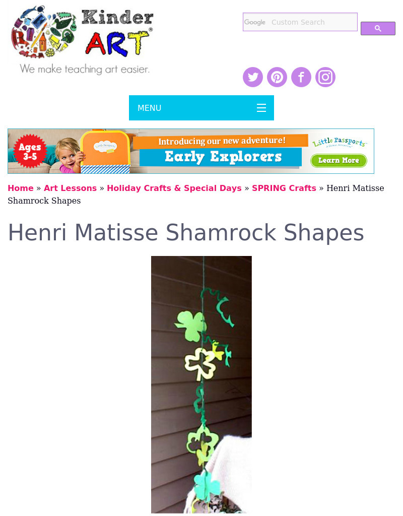 Positive/negative Shapes, Shamrocks And Matisse Lesson Plan Positive/negative Shapes, Shamrocks And Matisse Lesson Plan