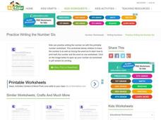 Practice Writing the Number Six Worksheet Practice Writing the Number Six Worksheet
