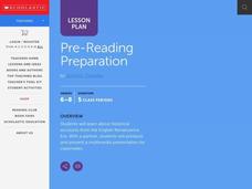 Pre-Reading Preparation Lesson Plan Pre-Reading Preparation Lesson Plan