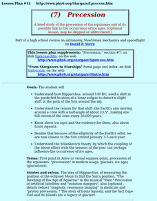 Precession Lesson Plan Precession Lesson Plan