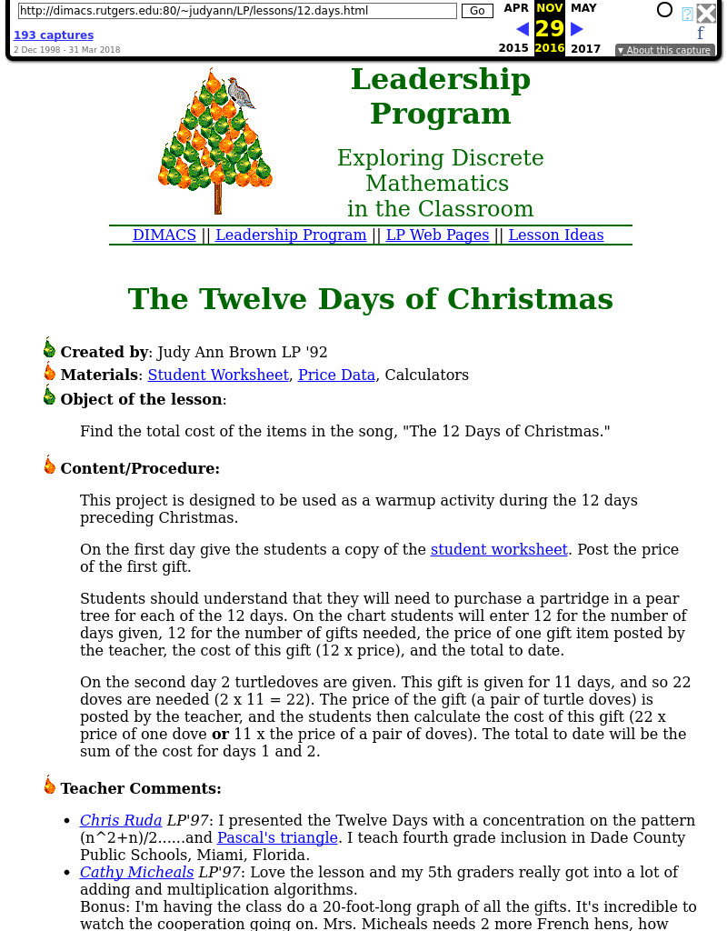 Leadership Program in Discrete Mathematics Lesson Plan Leadership Program in Discrete Mathematics Lesson Plan