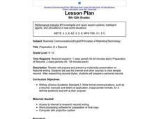 Preparation Of A Resume Lesson Plan Preparation Of A Resume Lesson Plan