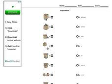 Prepositions Worksheet Prepositions Worksheet