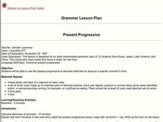 Present Progressive Lesson Plan Present Progressive Lesson Plan