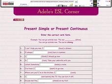 Present Simple or Present Continuous Interactive Present Simple or Present Continuous Interactive