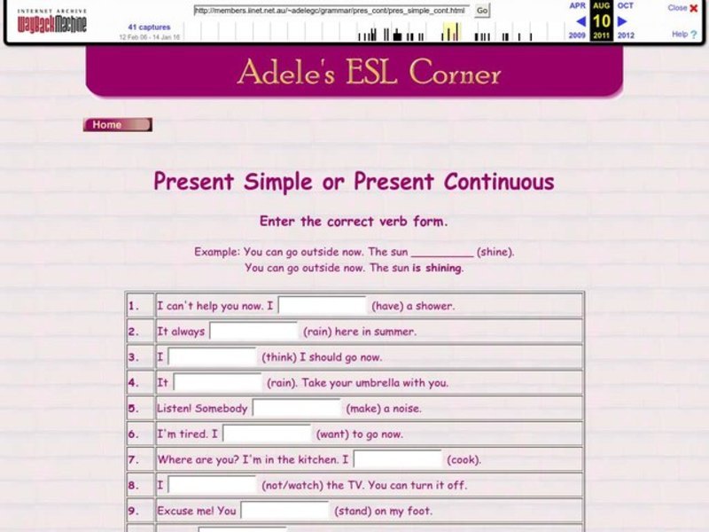 Present Simple or Present Continuous Interactive Present Simple or Present Continuous Interactive