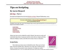 Tips on Scripting Lesson Plan Tips on Scripting Lesson Plan