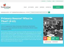 Primary Source? What is That? Lesson Plan Primary Source? What is That? Lesson Plan