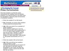 Prime Factorization Lesson Plan Prime Factorization Lesson Plan
