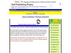 Printable Poem Starter: Write a Limerick for St. Patrick's Day Worksheet Printable Poem Starter: Write a Limerick for St. Patrick's Day Worksheet