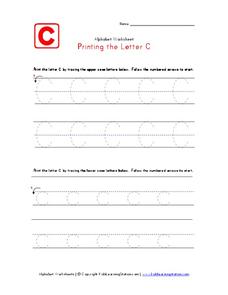 Printing the Letter C Worksheet Printing the Letter C Worksheet