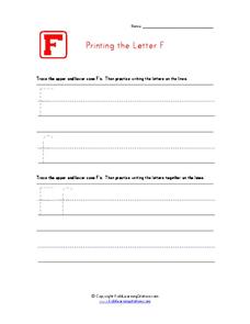 Printing the Letter F Worksheet Printing the Letter F Worksheet