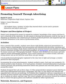 Promoting Yourself Through Advertising Lesson Plan Promoting Yourself Through Advertising Lesson Plan