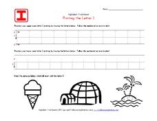 Printing the Letter I Worksheet Printing the Letter I Worksheet