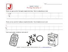 Printing the Letter J Worksheet Printing the Letter J Worksheet