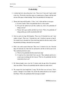 Probability Worksheet Probability Worksheet