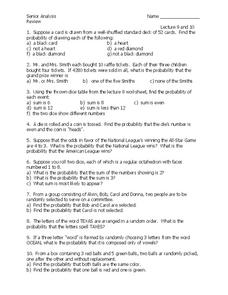 Probability Worksheet Probability Worksheet