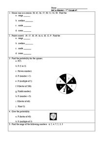 Probability and Statistics Worksheet Probability and Statistics Worksheet