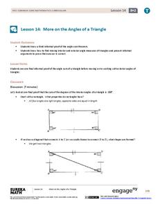 More on the Angles of a Triangle Lesson Plan More on the Angles of a Triangle Lesson Plan